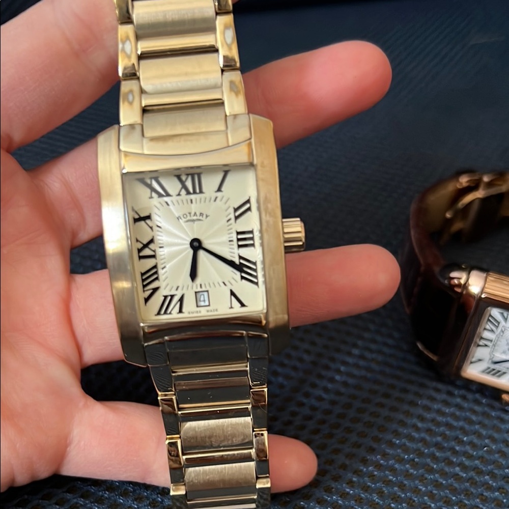 Rotary Gold Tone Roman Numeral Watch